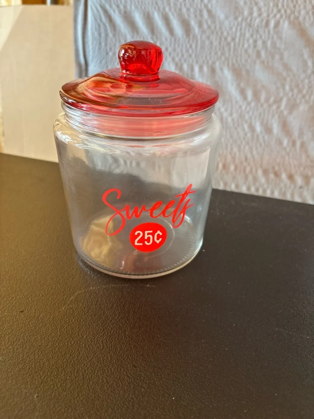 Target Glass 'Sweets 25¢' Candy Jar in Red and Clear